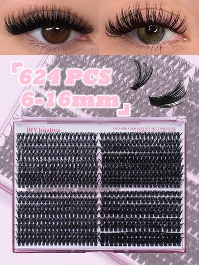  AYRMILLA 624 Cluster Lashes Are Essential For Beginners, With Large Capacity And A Fine, Long And Thick Natural Single Cluster Lash Design. They Have Super Large Capacity, 3D Long-Lasting Lashes That Can Be Freely Matched With Different Lengths And Densities. C-Curl Curled, Available In Multiple Sizes To Match Various Makeup Styles, An Essential Beauty Product For Perfect Makeup.