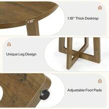 Tribesigns Round Bar Table, 40.15" Bar Height, Bistro Pub Table For Small Bars, Living Room, Kitchen, Brown (Only Table) - Brown - View 8