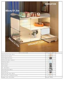 Detachable & Stackable Multi-Layer Cat Cage With Litter Box And Drawer, Kitten Villa - Multicolor - View 14