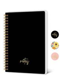 Sổ tay lò xo 140 trang kẻ chấm, phù hợp cho cả nam và nữ, dùng để viết nhật ký, ghi chú, khổ A5 (15,24 cm x 20,32 cm), quà tặng cho nam và nữ, đồ dùng văn phòng phẩm cho nữ, phụ kiện bàn làm việc - A5 - Xem 8