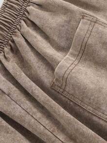 WANHE Men's Washed Shorts / Unisex Style, Couples' Matching Outfit - Ideal Gift For 2026 New Year, Valentine's Day, Romantic Outfits, St. Patrick's Day, Black History Month, Back-To-School Season And Easter-Van Dutch Motor Cycles Speed Shop Printed Washed Shorts For Men Streetwear Casual Summer Outfit  Graphic Design Comfortable Fit Urban Lifestyle Fashion - 咖啡棕 - 查看 3