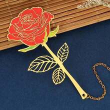 1pc Metal Rose & Carnation Elegant Bookmark, Luxury Hollow Bendable Flower Bookmark, Perfect Gift For Students, Back To School Supplies, Book Lovers, Teachers, Valentine's Day, Graduation, Mother's Day, Birthdays, New Year And Christmas Gifts - A - 查看 6
