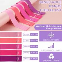 Pilates Ring Set – 14-Inch Anti-Deformation Magic Ring With Soft Handle, Mini Ball, 5 Resistance Bands, User Guide, Home Pilates Equipment - Mauve Purple - View 6