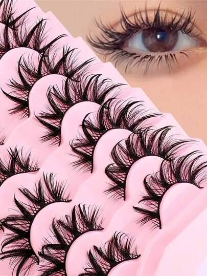 Wet Look Manga Eyelashes, Faux Mink Lashes For Bold Volume & Curl, Long-Lasting Eye Makeup For Special Occasions & Daily Use