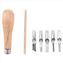 Block Cutting Rubber Stamp Carving Tools With 5 Blade Wood Handle Printmaking Carving Tools Set - Multicolor - View 2