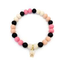 Pearl Milk Tea Silicone Beaded Dog Collar: Beaded Dog Collar, Handmade Pet Necklace, Fashionable - Multicolor - View 6