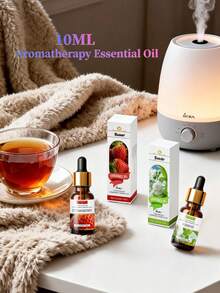 1pc/12pcs 10ml Lavender/Rose/Chamomile Essential Oil, Suitable For Aroma Diffuser, Home Care, Making Scented Candles, Aroma, Humidifier, Gifts, Can Be Used For Bedroom, Bathroom, Living Room And Car Air Freshener, Wardrobe Deodorizer And Air Purifier, Suitable As Wedding/Valentine's Day Gift, Cherry Blossom/Jasmine/Rose - Multicolor - View 2
