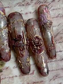 1pc Nail Art Mold, Oil Painting Frame, Floral, Sunflower, Rose, 3D Embossed Transparent Nail Art Mold - Clear - View 10