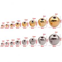 100颗不锈钢珠散装圆形金属珠光滑工艺珠，适用于手链、项链等DIY首饰制作，尺寸：2/2.5/3/4/5/6/8毫米 - 彩色 - 查看 7