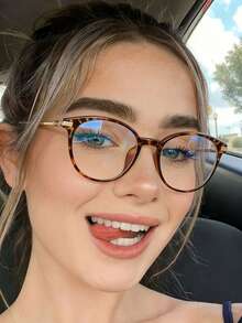 1副女士圆形简约百搭轻便眼镜 - 彩色 - 查看 5