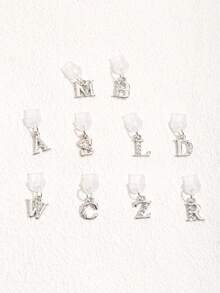 Cute Sparkling Rhinestone Letter Dust Plug Pendant Suitable For Type-C Interface Shiny Phone Accessory For Girls Birthday Gift Party - Silver - View 5