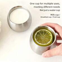 1个不锈钢双层保温咖啡杯，可作牛奶杯、防烫茶杯、304不锈钢咖啡杯、果汁杯，适合幼儿园使用，也可作小水杯、啤酒杯。 - 銀色 - 查看 3