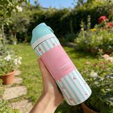 24Oz/32Oz Stainless Steel Water Bottle With Straw For Sports, Travel, And School Sports Water Bottle, Keeps Water Warm For Over 24 Hours, Sealable, Portable, Flip Top, Ideal For Hot And Cold Beverages, Coffee, And Frozen Drinks - Cherry Party - 查看 3