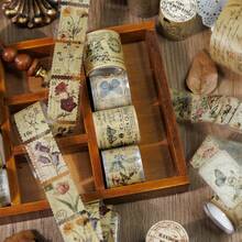 Bộ sưu tập Vintage Forest Diary Series, băng dính Washi phong cách retro Mỹ, hình dán cây trang trí dùng cho sổ lưu niệm và nhật ký. - A - Xem 3