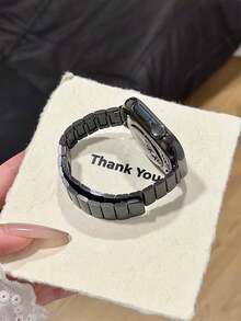 1条金属磁性表带，兼容 38/40/41/42/44/45/46/49mm表带，适用于Ultra2/Ultra/SE2/SE/11/10/9/8/7/6/5/4/3/2/1 - 黑色 - 查看 4