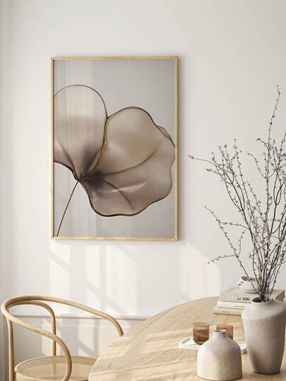 3 Pieces Abstract Floral Art Posters Flowers Hanging Paintings Minimalist Wall Arts Gray And Gold Canvas Wall Poster Wall Picture Living Room Wall Decor Modern Home Decoration No Frame