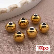 100颗不锈钢珠散装圆形金属珠光滑工艺珠，适用于手链、项链等DIY首饰制作，尺寸：2/2.5/3/4/5/6/8毫米 - 彩色 - 查看 16