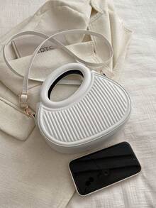 Bolso bandolera minimalista de estilo INS con diseño personalizado y sin arrugas, bolso de hombro para mujer para ir al trabajo, Nuevo modelo de primavera 2026 - Blanco - Ver 9