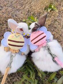 1set Bee Leash, Adjustable Rabbit Harness, Cute Bee Harness, Small Pet And Rabbit Leash, Suitable For Small Pets, Small Animal Collars And Leashes, Harness With Leash, Adjustable Leash - Multicolor - View 6