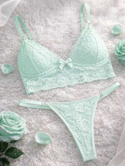 Conjunto Feminino Renda Sedução Regulagem Laterais  Lingerie Sensual Sexy