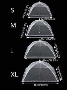 一件套，白色防蝇蔬菜罩，可折叠网状食物罩，防蚊餐桌罩，家用餐桌罩，大号可折叠食物罩，厨房和户外露营防蝇网，食物罩，家用蔬菜罩，餐桌罩，遮阳罩，家用餐桌罩，防蝇网 - 彩色 - 查看 2