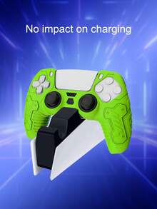1pc Controller Silicone Cover, Thickened Mecha Texture Design, Anti-Slip, Anti-Drop, Anti-Scratch, Sweat-Proof, Enhanced Grip, Bottom Opening For Direct Charging - View 5