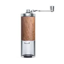 1pc Portable Manual Coffee Grinder, Wooden Texture Appearance, Hand-Operated Coffee Bean Mill For Home & Outdoor Use - Brown - View 9