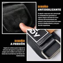 pilates equipmentCalleras de Cuero para Gimna Guantes para Pesas con Muñequeras Gym Ajustables Muñequera Gym para Entrenamiento Levantamiento - negro - Ver 6