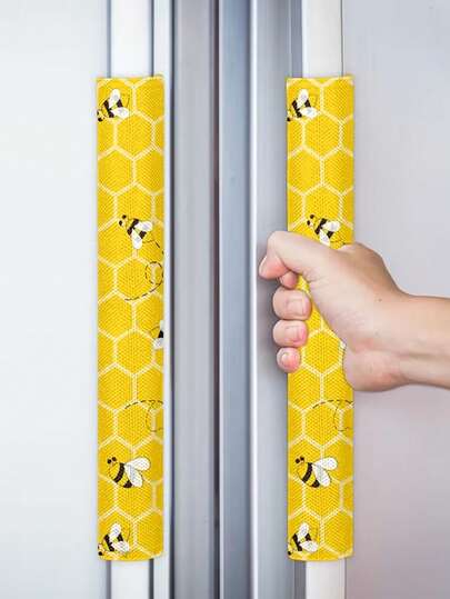 3pcs Summer Fresh Fruit Pattern Door Handle Covers, Dust-Proof Design, Soft Fabric, Anti-Stain, Suitable For Refrigerator, Oven, Microwave And Other Kitchen Appliances, Kitchen Decor, Refrigerator Handle Protector, Home Accessories, Fun Home Decor, Must-Have For Home Goods Enthusiasts