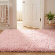 Plush Long-Pile Area Rug - Ultra-Soft, High-Density Surface For Luxurious Underfoot Experience | Solid Pastel Pink Color On Neutral Base | Low-Shedding, Easy-Care Fabric For Bathroom / Bedroom / Nursery Or Soft-Touch Space | Complements Scandinavian, Feminine & Minimalist Interiors | Ideal Choice For Housewarming, Gift-Givers Or Adding Gentle Texture To Your Floor Plan - A - View 4