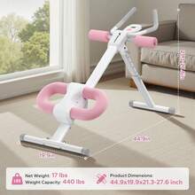MERACH Ab Machine, Adjustable Ab Trainer For Core Workout At Home, Foldable, Knee Support, Abdominal Exercise Machine For Home, Core Training System - 白色 - 查看 2