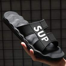 男士家居拖鞋、女士家居拖鞋、情侣家居拖鞋、沙滩凉鞋、家居拖鞋、家居凉鞋、派对凉鞋、夏季必备鞋款、旅行必备鞋 - 黑與白 - 查看 6