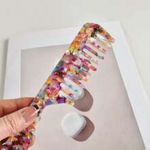 1 st. trendig lättviktig hårborste med 18 cm långt skaft och breda tänder, lämplig för alla typer av hårstyling, present till en avslappnad present. - Multifärgad - Visa 7