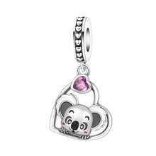 CYMYSS 1件可爱卡通风格925镀银立方氧化锆考拉心形吊坠，女士珠宝礼物，情人节/生日礼物 - 彩色 - 查看 8
