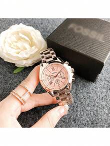 Unisex Quartz Watch With A 4 Cm Dial – Stylish And Functional Watch For Men And Women - Rose Gold - View 2