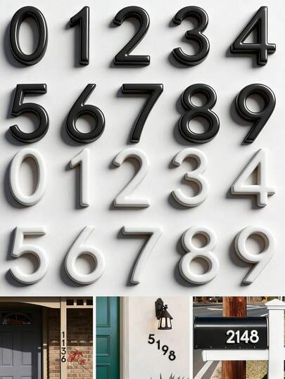 High Quality Standalone 3D Acrylic Mailbox Number Plate, 0-9 Acrylic Number Address Sign Sticker, Self-Adhesive, Weather-Resistant, Raised 3D Effect. Use These Address Numbers To Make Your Location Clearly Visible. Suitable For Various Places Such As Homes, Gardens, Mailboxes, Warehouses, Offices, Apartments, Hotels, Restaurants, Cafes, Parking Lots, Commercial Buildings, And More.