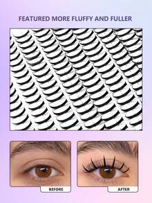 Asiteo 200pcs D-Curl Thin Pointed Anime Eyelash Cluster, Cartoon Pointed Eyelash Individual Cluster, Fairy Individual Cluster Eyelash Extension - D - 查看 5