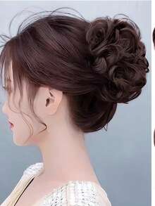 4-Piece Colorful Flower Beaded Ring Set Hair Styling Kit Hair Tool Kit - Multicolor - View 12