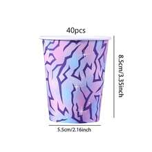 20/40/60pcs,Iridescent Kpop Birthday Party Cups Kpop Themed Purple Blue Pink Hot Cold Paper Cups For Music Birthday Wedding BabyShower Party Supplies Decor,K Pop Party 9oz Paper Cups Cups For Hot Cold Music Kpop Happy Birthday Party Decorations - Multicolor - View 9