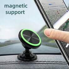 360° Rotating Strong Magnetic Car Phone Holder With Luminous Design, Universal Compatible With Apple, Smartphones - Multicolor - View 3