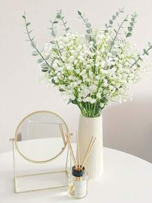 30/20/10 piezas Ramas de eucalipto artificial y flores de Gypsophila con tallos verdes, adecuado para ramos de boda DIY, decoración floral, decoración del hogar y al aire libre, centros de mesa, arreglos florales artificiales interiores/exteriores, decoraciones de boda, tallos decorativos - Multicolor - Ver 7