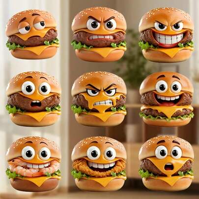 Planeando algo queso: Compañero de hamburguesa sonriente con una sonrisa de hamburguesa engreída y vibraciones jugueonas, un poco de travesura para tu cocina - Cuando tu hamburguesa sabe algo que tú no sabes