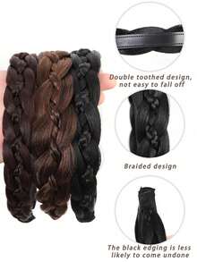 森系少女风奢华三明治艺术假发发箍，遮盖白发，鱼尾辫，百搭，带齿，防滑，高性价比 - 彩色 - 查看 2