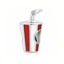 1件套食物主题套装，包括汉堡包、薯条、可乐、三明治、汽水、咖啡、啤酒、西瓜、冰淇淋、蛋糕串珠吊坠、自制吊坠手链和珠宝制作套装 - 彩色 - 查看 11