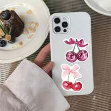 50张卡通粉色贴纸，Y2K风格都市女孩贴纸，可爱粉色贴纸，适用于水瓶、吉他、行李箱、手机壳、笔记本电脑、滑板、礼物等。 - 彩色 - 查看 5