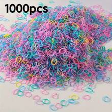 彩色弹力发圈，可爱一次性迷你发带，多功能发圈，适用于编发、马尾辫，适合女孩家居浴室装饰，秋季装饰，返校季发型 - 彩色 - 查看 21