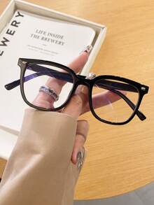 1副女士黑色塑料休闲/办公防蓝光眼镜，男女通用光学镜架，适合近视 - 彩色 - 查看 2