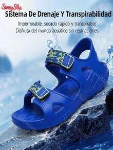 Sandalias de agua para hombre SunnyStep, sandalias de playa con , chanclas de verano impermeables, sandalias antideslizantes para hombre, chanclas de caminata para hombre, sandalias de drenaje rápido para hombre - Azuloscuro-Blanco - Ver 2