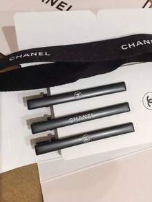 3 SET Chanel Beaute Hair Pin Hair Clip Hair Accessory Limited 6cm Black Novelty - Black - View 6