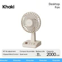 kinscoter 1 pieza Ventilador eléctrico de escritorio mini retro recargable de 2000mAh, acondicionador de aire ventilador de enfriamiento, adecuado para oficina, dormitorio, hotel - Ventilador de Mesa - Ver 12